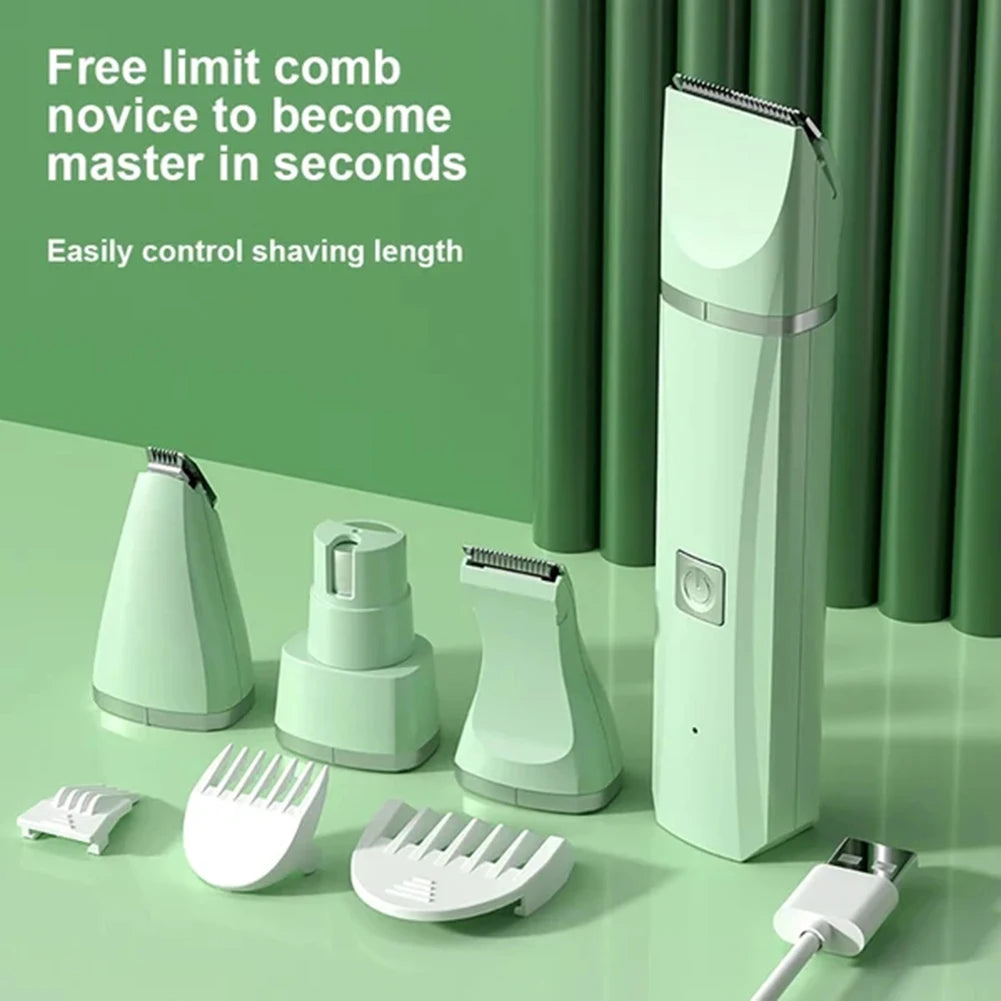 🪒 4 in 1 Electric Pet Grooming Kit - Hair Trimmer, Clippers, Nail Grinder for Cats & Dogs