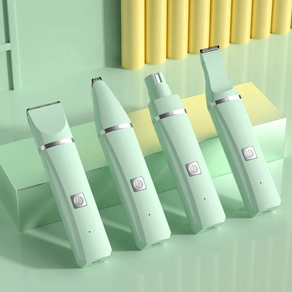 🪒 4 in 1 Electric Pet Grooming Kit - Hair Trimmer, Clippers, Nail Grinder for Cats & Dogs